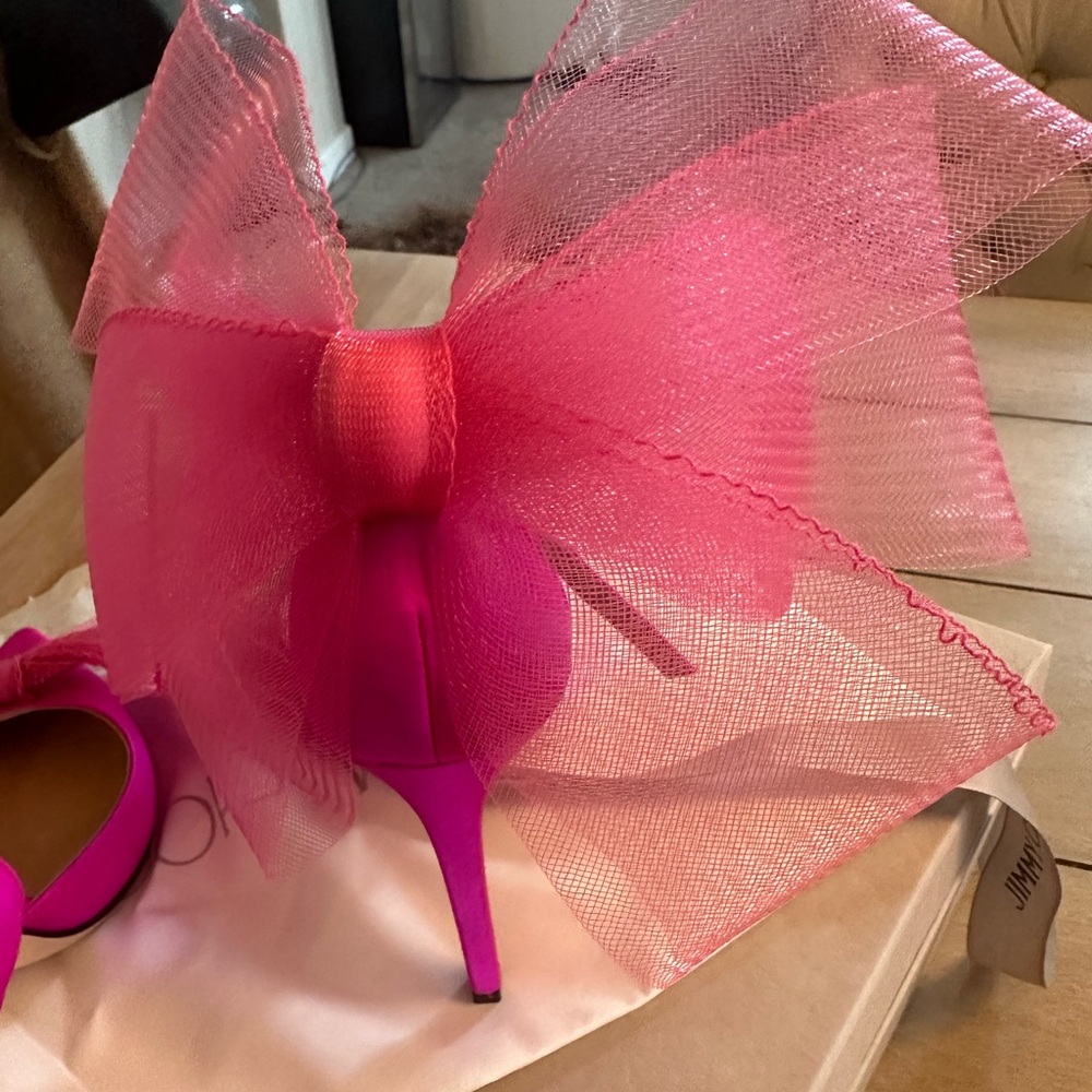 Jimmy Choo Pink Bow Heels - Picture 8 of 8
